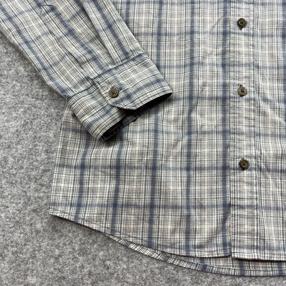 Wrangler Long Sleeve Woven Button Up Shirt Mens Size  Small Plaid Blue Slim Fit - Picture 4 of 15